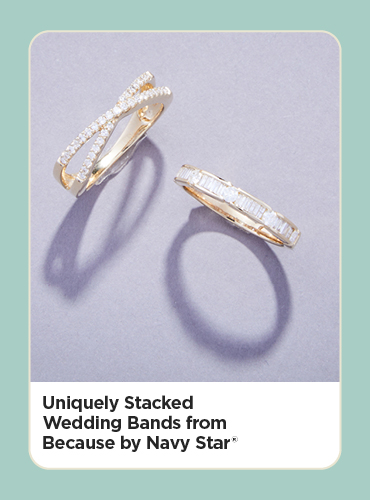 Uniquely Stacked Wedding Bands from Because By Navy Star