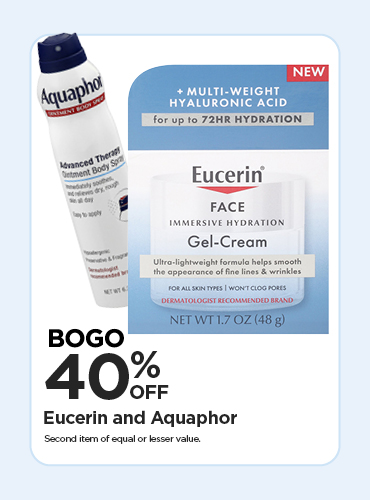 BOGO 40% OFF EUCERIN AND AQUAPHOR