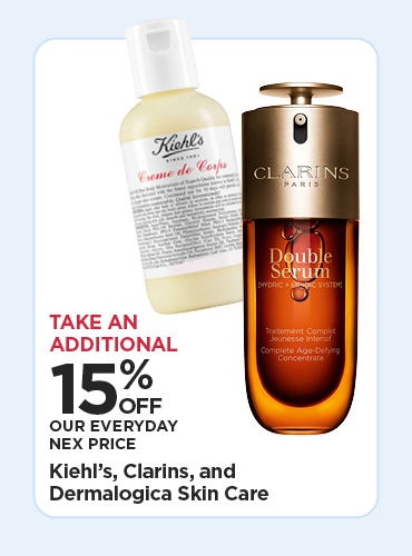 15% OFF EDLP KIEHLS, CLARINS, & DERMALOGICA SKIN CARE