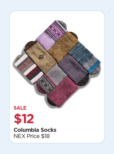 $12 Columbia Socks Reg Price $18