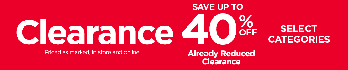 Save Up To 40% Off Already Reduced Clearance