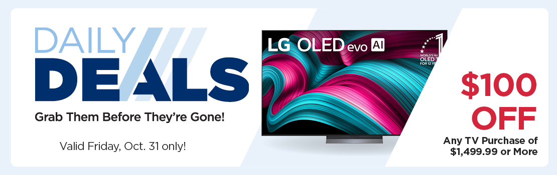 $100 Off Any TV Purchase of $1,499.99 or more