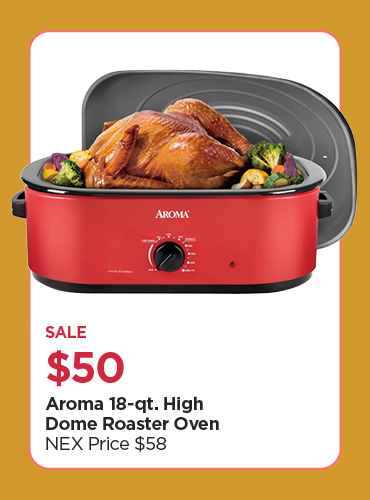 Sale $50 Aroma 18-qt. High Dome Roaster Oven