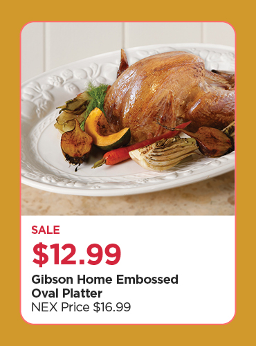 Sale $12.99 Gibson Home Embossed Oval Platter