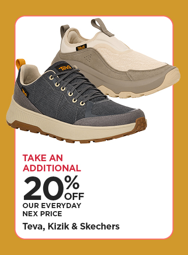 Take An Additional 20% Off Our Everyday NEX Price Teva, Kizik & Skechers