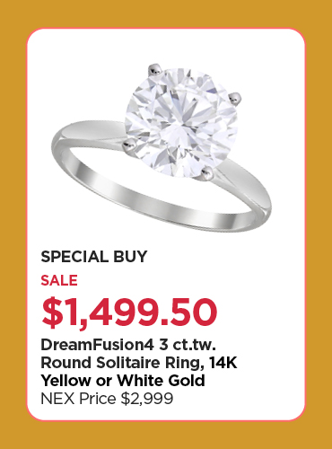 Special Buy! $1399 DreamFusion4 3 ct.tw. Round Solitaire Ring