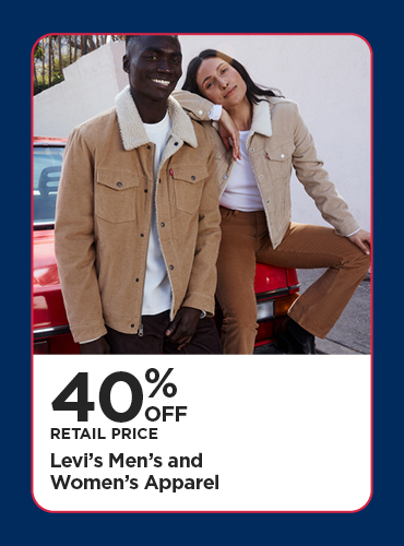 40% Off Retail Price Levi's Men's and Women's Apparel