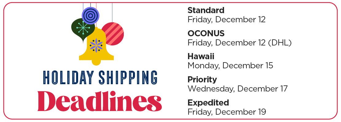 Holiday Shipping Dates