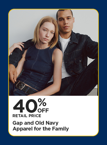 40% Off Retail Price Gap and Old Navy Apparel for the Family