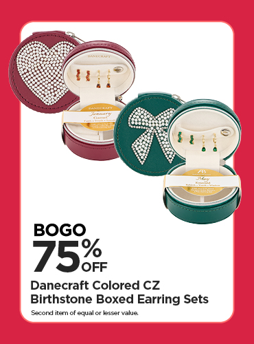 BOGO 75% Holiday Eye Candy! Danecraft Colored CZ Birthstone Boxed Earring Sets