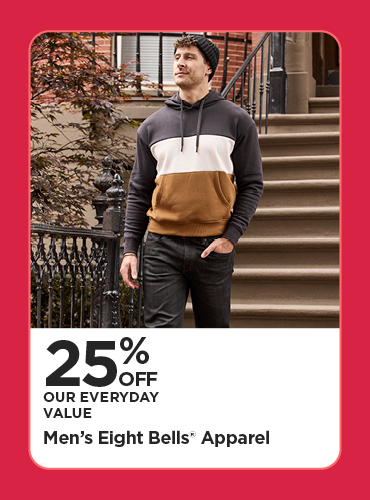 25% Off Our Everyday Value Men's Eight Bells® Apparel