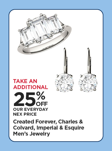 Take An Additional 25% Off Our Everyday NEX Price Created Forever, Charles & Colvard, Imperial & Esquire Men's Jewelry