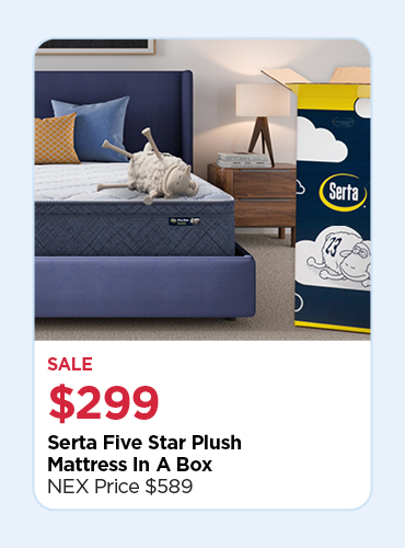 $299 Serta Queen 5 Star Plush Mattress