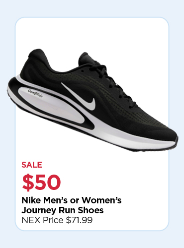 YOUR CHOICE $50 NIKE M/W JOURNEY RUN