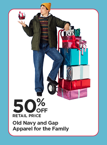 50% Off Retail Price Old Navy and Gap Apparel for the Family