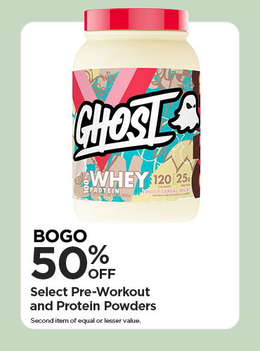 BOGO 50% Select Pre-Workout and Protein Powders