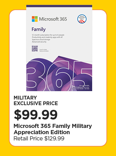 Military Exclusive Price Microsoft 365 Family Military Appreciation Edition