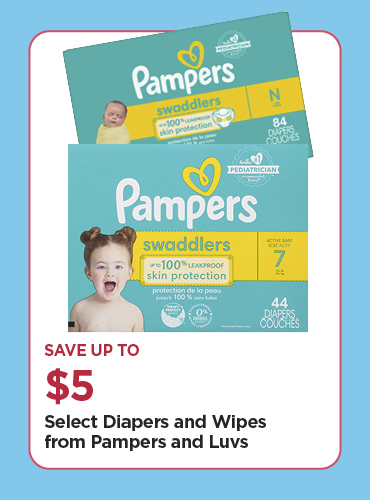 Save Up To $5 Off Our Everyday NEX Price Select Diapers and Wipes from Pampers and Luvs