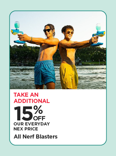 Take An Additional 15% Off Our Everyday NEX Price All Nerf Blasters