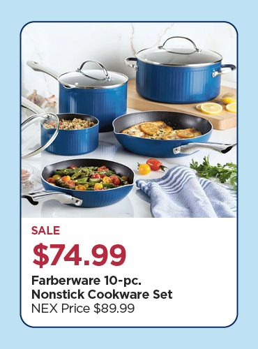 Sale $74.99 Farberware 10-pc. Nonstick Cookware Set