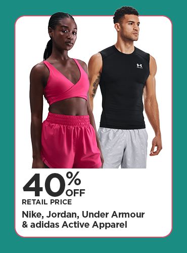 40% Nike, Jordan, Under Armour & adidas Active Apparel