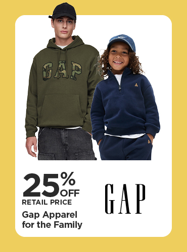 25% Off Retail Price Gap Apparel for the Family
