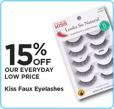 15% Off Our Everyday Low Price Kiss Faux Eyelashes
