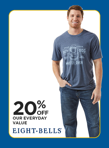Take An Additional 20% Off Our Everyday Value Eight Bells® Men's Apparel