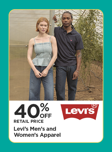 40% Off Retail Price Levi's Men's and Women's Apparel