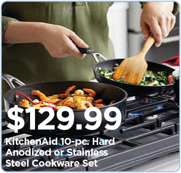 KitchenAid 10-pc. Hard Anodized or Stainless Steel Cookware Set