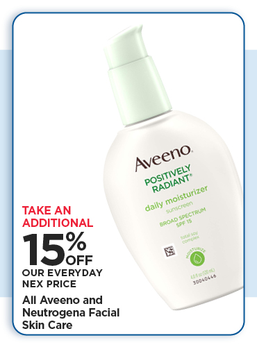 True Blue Deal 15% Off Our Everyday NEX Price All Aveeno & Neutrogena Facial Skin Care