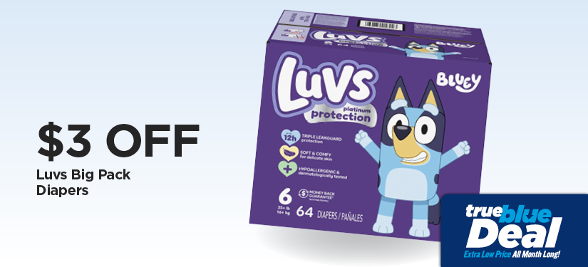 Take An Extra $3 Off Our Everyday NEX Price Luvs Big Pack Diapers
