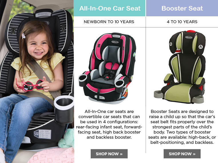 BOOSTER SEATS AND ALL-IN-ONE CAR SEATS