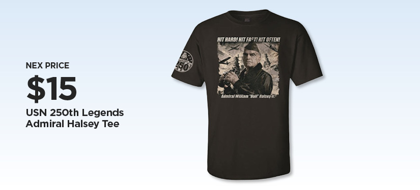$15 USN 250th Legends Admiral Halsey Tee