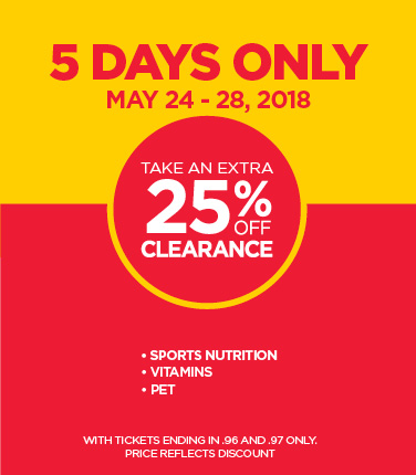 Additional 25% Off Select Clearance Products
