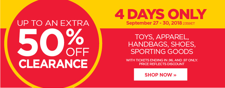 Extra 50% off clearance