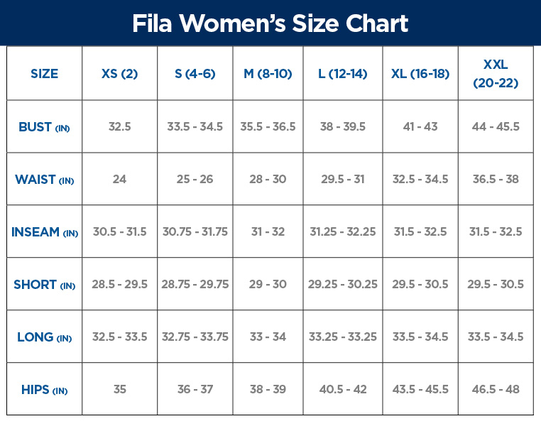 fila women size