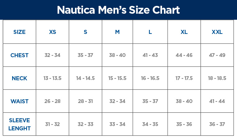 Nautica Size Chart Men