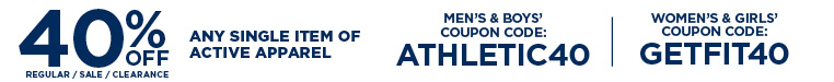 40% off an Item of Active Apparel