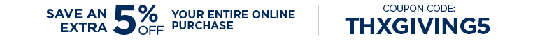 Save 5% with coupon code THXGIVING5