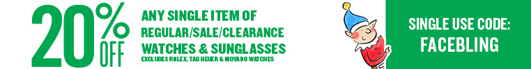 20% off Any Single Item in Watches and Sunglasses