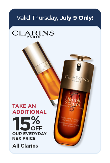 15% OFF EDLP Entire Brand Clarins