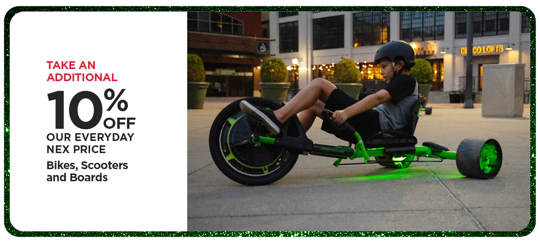 10% off Bikes, Scooters and Boards