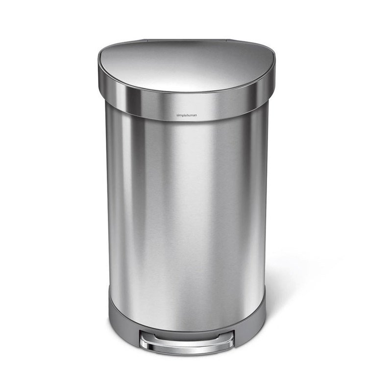 Simplehuman 45 Liter Semi Round Step Can, J Liner