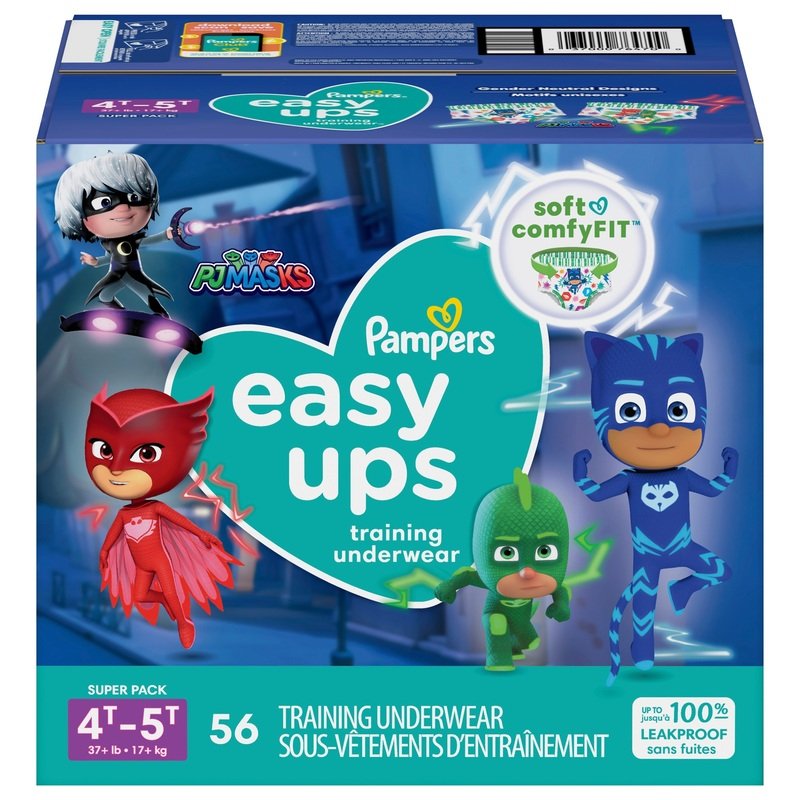 Pampers Easy Ups Size 4t/5t Boys' Training Underwear, 56-count