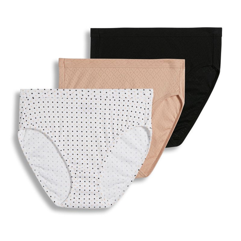 Jockey Women's Elance 3-pack White French Cut Briefs, High Cut