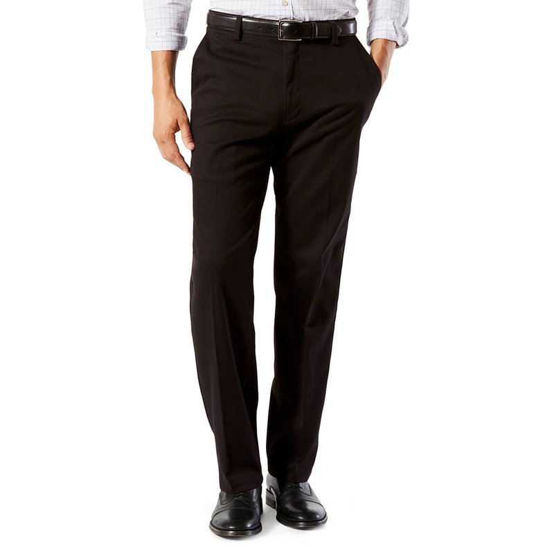 Black Flat-Front Straight Leg Dress Pants Size 34x32