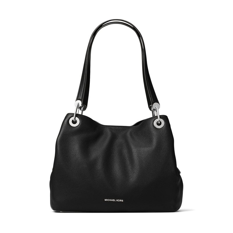 black and silver michael kors purse