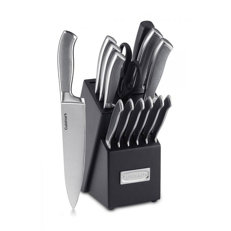 Cuisinart 15-Piece Knife Set with Block, High Carbon Stainless Steel