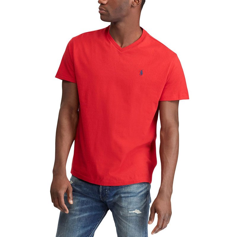Polo Ralph Lauren V-neck Tee In Red | Men's Tops | Apparel - Shop Your Navy  Exchange - Official Site